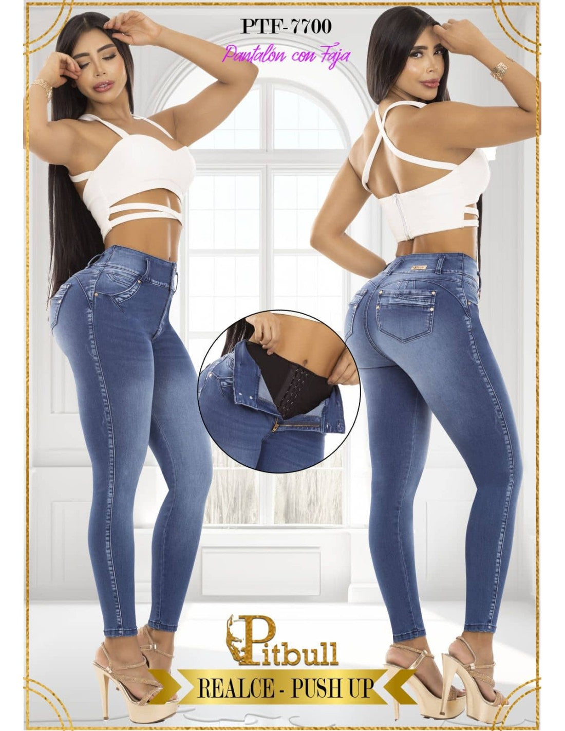 Jean Colombiano Azul Intenso – Faja Interna y Push Up