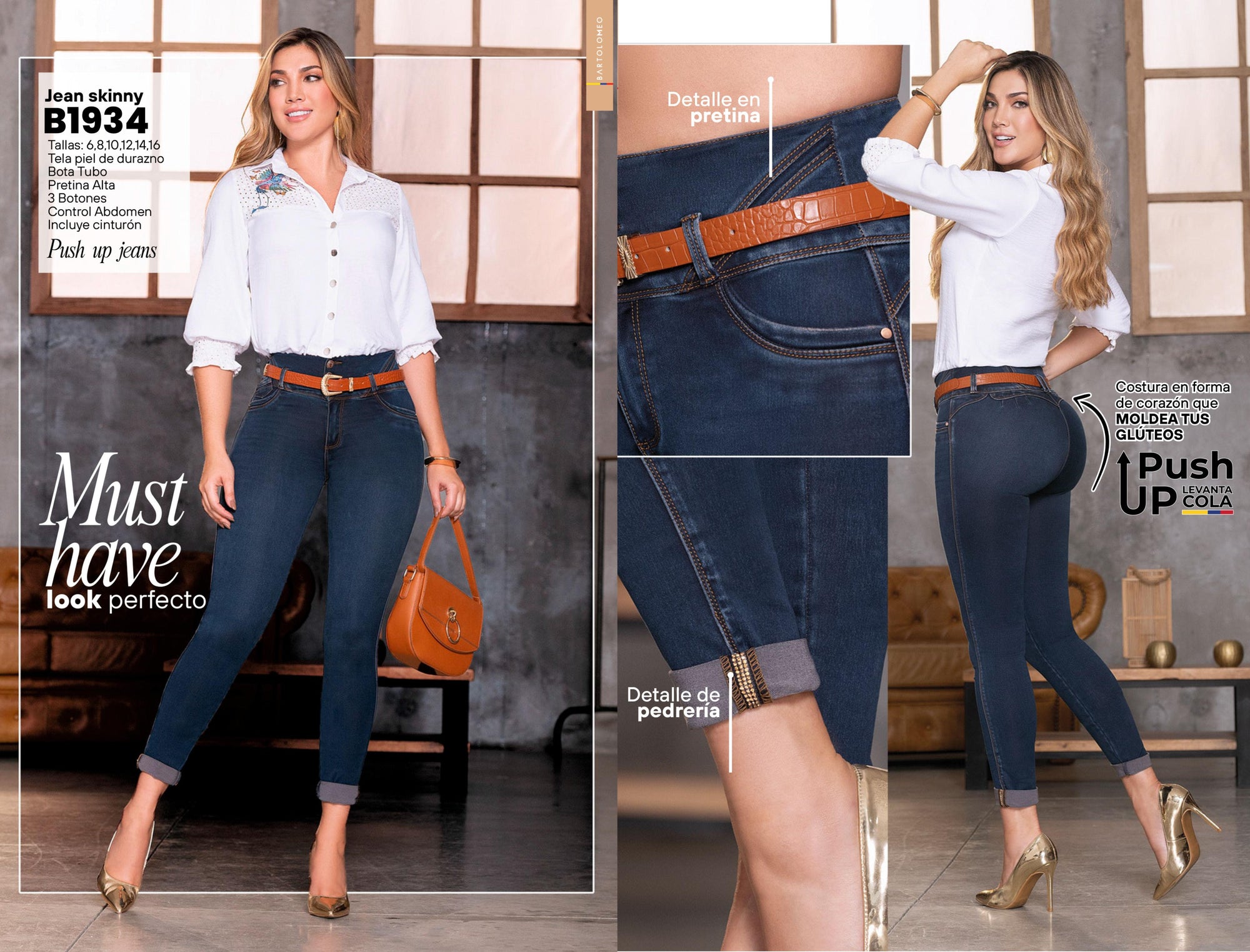 B1934 Jean Colombiano Push Up