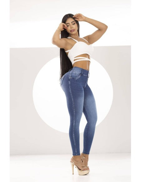 Jean Colombiano Azul Intenso – Faja Interna y Push Up
