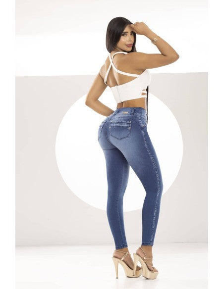Jean Colombiano Azul Intenso – Faja Interna y Push Up