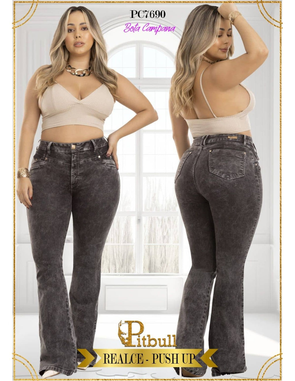 Pantalón Colombiano Bota Campana – Push Up &amp; Curvy Fit