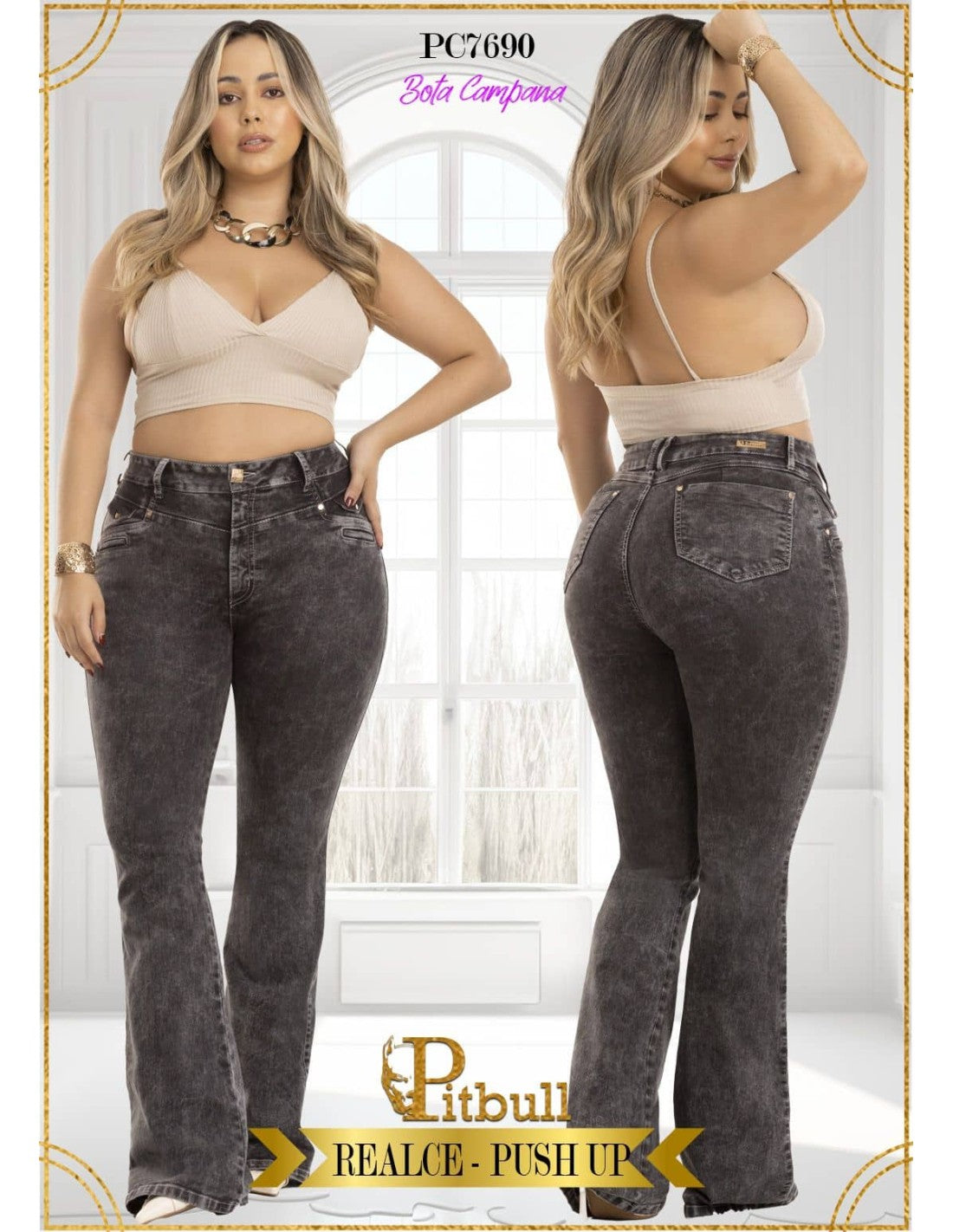 Pantalón Colombiano Bota Campana – Push Up &amp; Curvy Fit