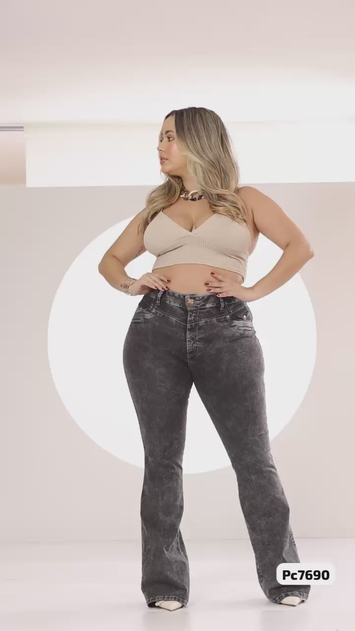 Pantalón Colombiano Bota Campana – Push Up &amp; Curvy Fit